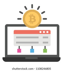 Laptop screen displaying digital card showing bitcoin software
