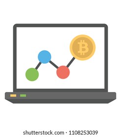 
Laptop screen with graph pointing upward giving bitcoin profit concept 
