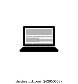 Laptop-Bildschirmsymbol einzeln auf weißem Hintergrund