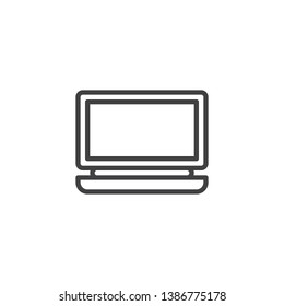 Laptop screen line icon. linear style sign for mobile concept and web design. Open notebook computer outline vector icon. Symbol, logo illustration. Pixel perfect vector graphics