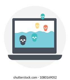
Laptop screen with malware 
