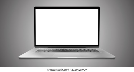 Pantalla portátil dispositivo digital de simulación con fondo de gradiente gris 