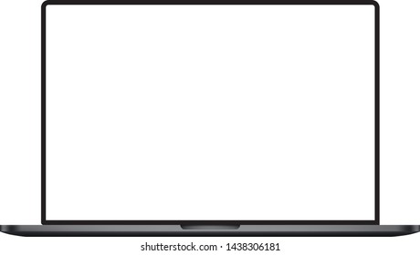 Laptop screen mockup. Realistic vector file.
