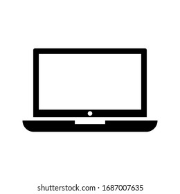 Icono de visualización de la pantalla del portátil o del portátil. sobre un fondo blanco. Web Eps 10