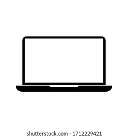 Icono de visualización de la pantalla del portátil o del portátil. sobre un fondo blanco.