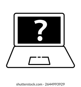 Laptop Screen with Question Mark Symbol