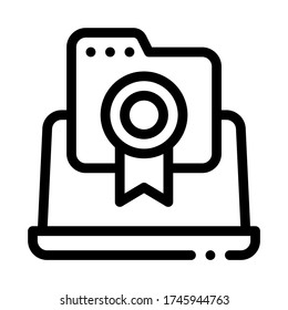 laptop screen screenshot icon vector. laptop screen screenshot sign. isolated contour symbol illustration