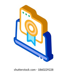 laptop screen screenshot icon vector. isometric laptop screen screenshot sign. color isolated symbol illustration