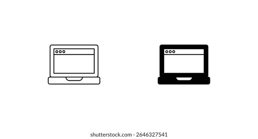 Laptop Screen set icon with white background vector stock illustration