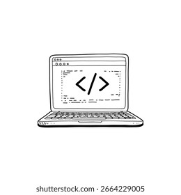 Tela do laptop mostrando suportes de código para programação