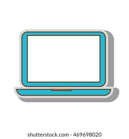 laptop screen technology front computer gadget device portable keyboard vector  isolated illustration