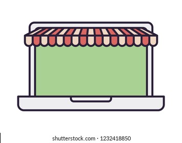 laptop screen with tent