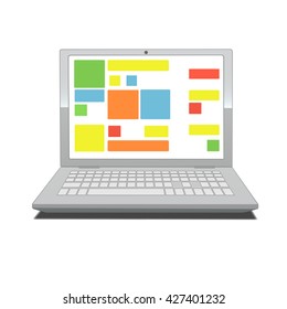 laptop screen with tiles