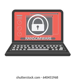 Laptop screen unlock ransomware unsecured malware by hacker