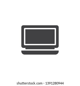 Laptop screen vector icon. filled flat sign for mobile concept and web design. Open notebook computer glyph icon. Symbol, logo illustration. Pixel perfect vector graphics