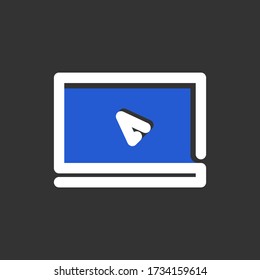 Icono simple del vector de pantalla del portátil