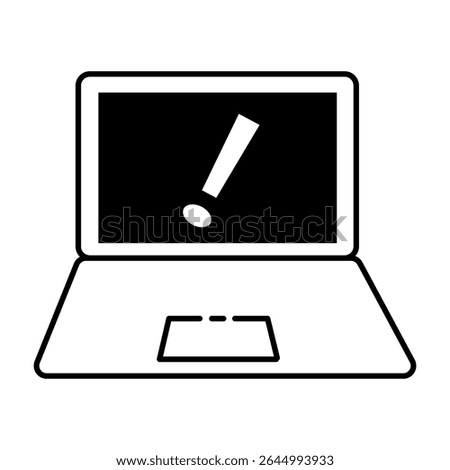 Laptop Screen with Warning Exclamation Mark