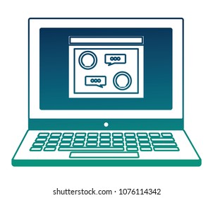 laptop screen website chat speck bubbles