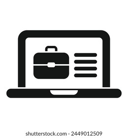 Laptop search candidate icon simple vector. Advancement person. Human top expert