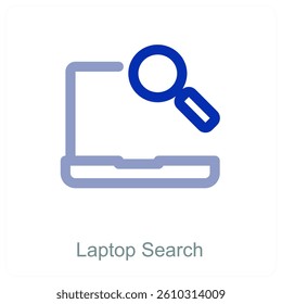 Laptop Search and device icon concept