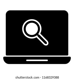 Laptop with searching icon. Looking for data. EPS 10.