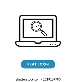 Laptop searching vector icon