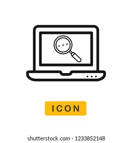 Laptop searching vector icon