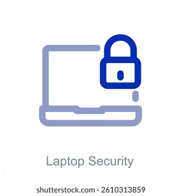 Laptop Security and device icon concept