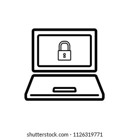 laptop - security icon vector