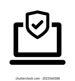 Laptop security icon.internet,protected (vector illustration)