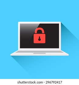 Laptop Security Locked Icon