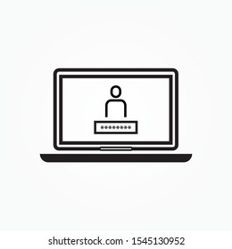 laptop security protection icon. One of set web icons