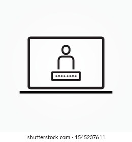 laptop security protection icon. One of set web icons