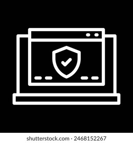 Laptop with Security Shield on Screen