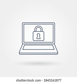 laptop security single isolated icon with modern line or outline style