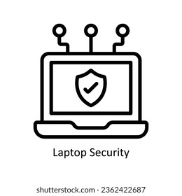 Ilustración de diseño de iconos del vector de seguridad de la laptop. Símbolo de inteligencia artificial sobre fondo blanco archivo EPS 10
