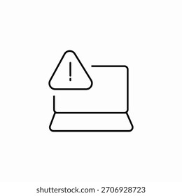 laptop security warning icon sign vector