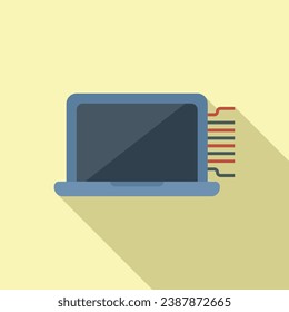 Laptop service tool mobile icon flat vector. Tool hand mobile. Error gadget