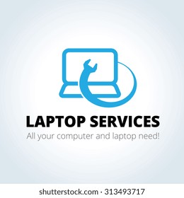Laptop services Vector Logo Template.