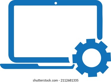 Symbol für Laptop-Service, einzelne Vektorgrafik 