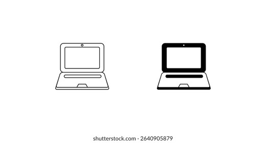 laptop set icon with white background vector stock illustration