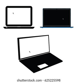 laptop set technology modern art illustration