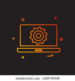 laptop setting gear icon vector design