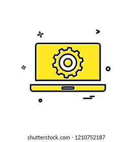 laptop setting gear icon vector design