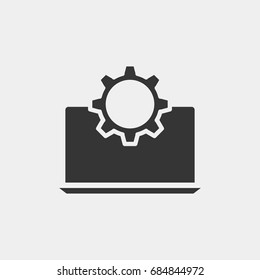 Laptop setting  icon illustration isolated vector sign symbol