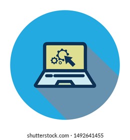 laptop setting icon. vector graphics