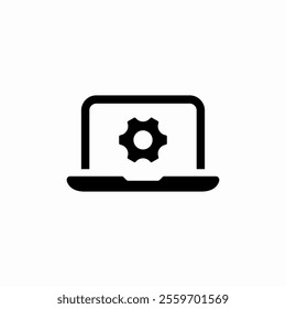 laptop settings icon sign vector