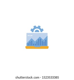 laptop settings icon. Trendy flat style isolated on white background. Symbol for the design of your website, logo, interface. Vector illustration