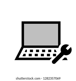 laptop settings two color icon vector