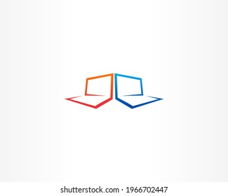 laptop shape vector logo design icon